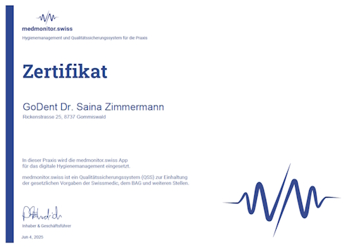 Medmonitor, GoDent, Dr. Saina Zimmermann, Zahnärztin in Gommiswald